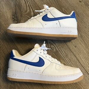Nike Air Force 1 White with Royal Blue Accents